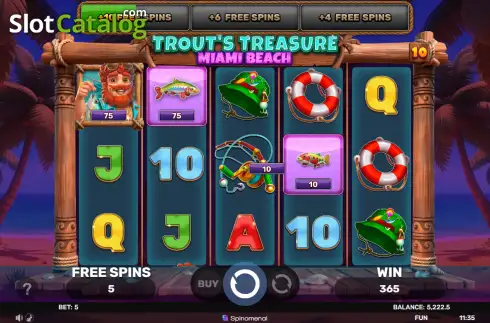Οθόνη3. Trout's Treasure - Miami Beach Κουλοχέρης