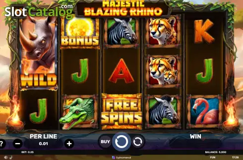 Οθόνη2. Majestic Blazing Rhino Κουλοχέρης