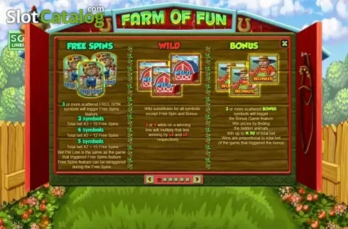 Πίνακας πληρωμών 1. Farm of Fun Κουλοχέρης