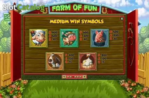 Πίνακας πληρωμών 3. Farm of Fun Κουλοχέρης