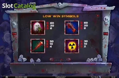 Οθόνη5. Zombie slot mania Κουλοχέρης 