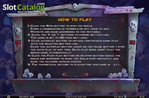Οθόνη7. Zombie slot mania Κουλοχέρης 