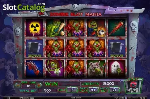 Οθόνη8. Zombie slot mania Κουλοχέρης 
