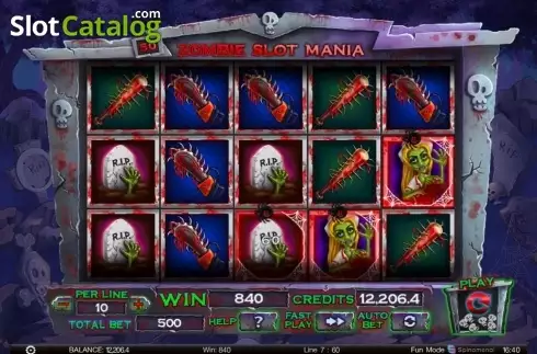Οθόνη9. Zombie slot mania Κουλοχέρης 
