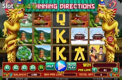 Οθόνη ροής εργασιών παιχνιδιού. 4 Winning Directions Κουλοχέρης