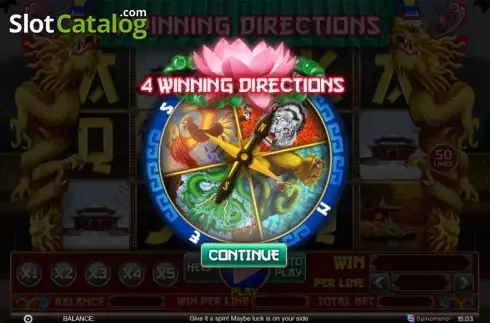 Στην οθόνη Intro Game. 4 Winning Directions Κουλοχέρης