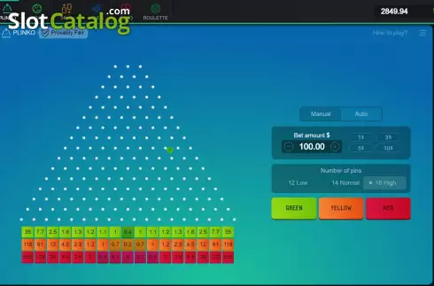Οθόνη5. Plinko (Spribe) Κουλοχέρης