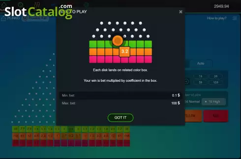 Οθόνη6. Plinko (Spribe) Κουλοχέρης