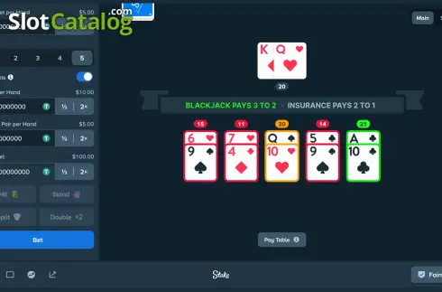 Οθόνη3. Blackjack (Stake Originals) Κουλοχέρης 