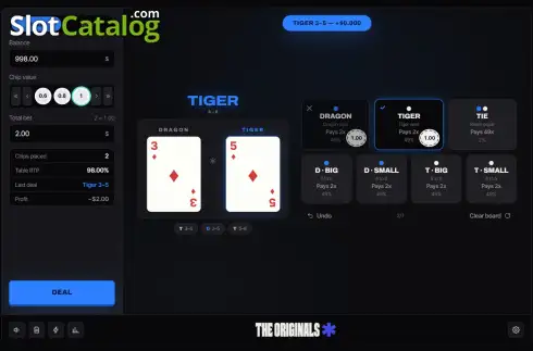 Οθόνη3. Dragon Tiger (Stake Originals) Κουλοχέρης
