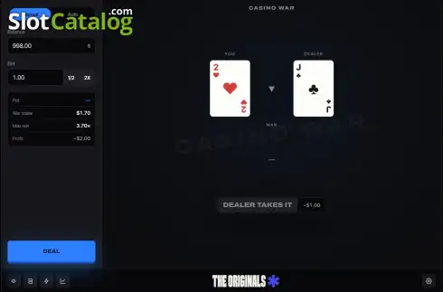 Οθόνη3. Casino War (Stake Originals) Κουλοχέρης