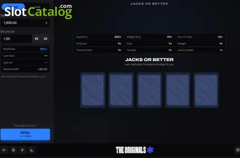 Οθόνη2. Video Poker Jacks or Better (Stake Originals) Κουλοχέρης