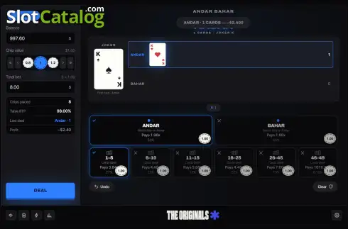 Οθόνη3. Andar Bahar (Stake Originals) Κουλοχέρης