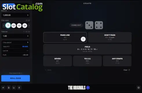 Οθόνη2. Craps (The Originals) Κουλοχέρης 