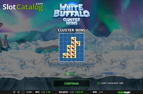 Οθόνη4. White Buffalo Cluster Wins Κουλοχέρης