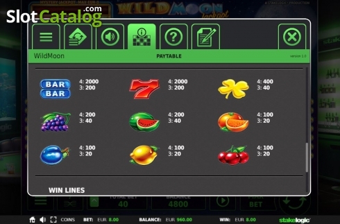 Οθόνη6. Wild Moon Jackpot 5k Κουλοχέρης 