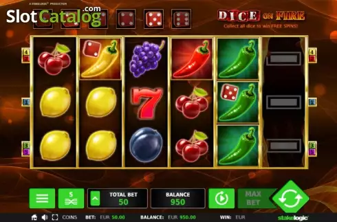 Οθόνη 2. Dice on Fire Κουλοχέρης
