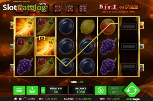 Οθόνη 5. Dice on Fire Κουλοχέρης