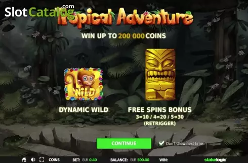 Οθόνη 1. Tropical Adventure Κουλοχέρης