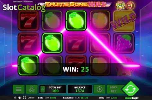 Win screen. Fruits Gone Wild Κουλοχέρης