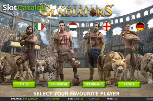 Εισαγωγή οθόνης. Football Gladiators Κουλοχέρης