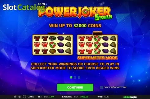 Οθόνη Intro Game 1. Power Joker 5 Reels (Classic Joker) Κουλοχέρης 