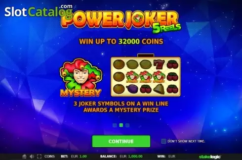 Οθόνη Intro Game 2. Power Joker 5 Reels (Classic Joker) Κουλοχέρης 