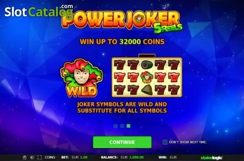 Οθόνη Intro Game 3. Power Joker 5 Reels (Classic Joker) Κουλοχέρης 