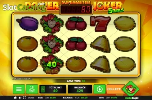 Λειτουργία Supermeter Wild Win screen. Power Joker 5 Reels (Classic Joker) Κουλοχέρης 