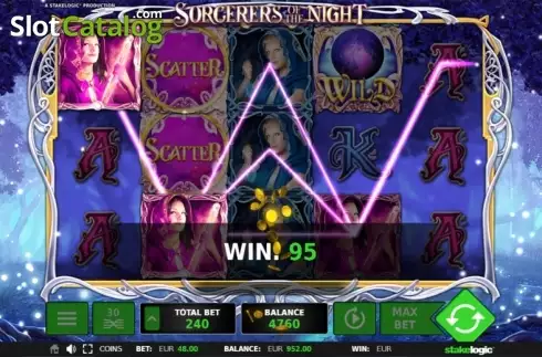 Κερδίστε οθόνη 1. Sorcerers of the Night Κουλοχέρης