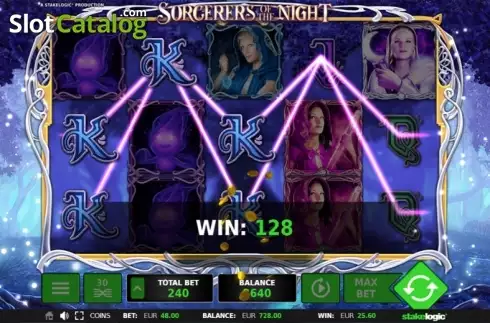 Κερδίστε οθόνη 2. Sorcerers of the Night Κουλοχέρης