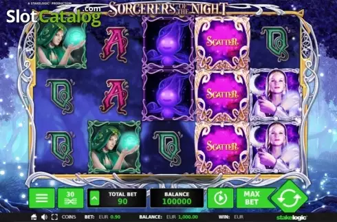 Οθόνη ροής εργασιών παιχνιδιού. Sorcerers of the Night Κουλοχέρης