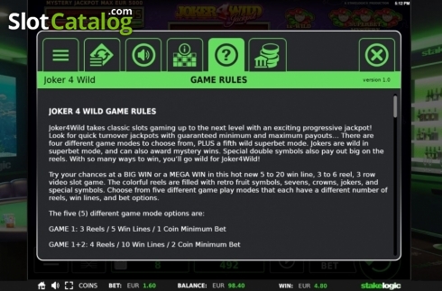 Οθόνη9. Joker 4 Wild Κουλοχέρης