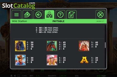 Οθόνη9. Wild Stallion Κουλοχέρης