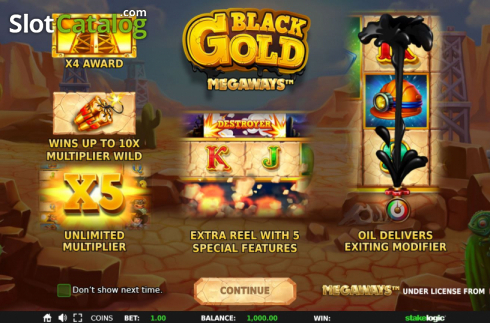 Οθόνη2. Black Gold Megaways Κουλοχέρης