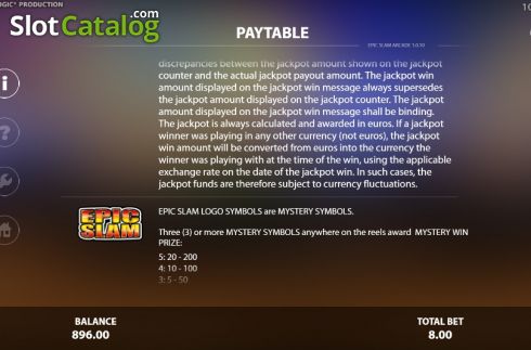 Οθόνη5. Epic Slam Arcade Κουλοχέρης