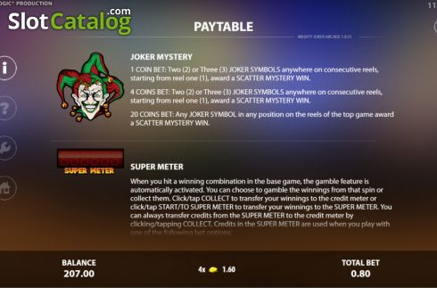 Οθόνη5. Mighty Joker Arcade Κουλοχέρης
