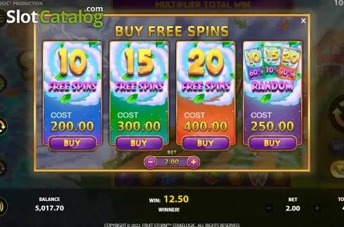 Οθόνη6. Fruit Storm (StakeLogic) Κουλοχέρης 