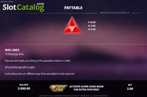 Οθόνη9. Diamond Stacker Multipays Κουλοχέρης
