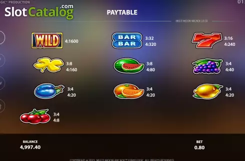 Οθόνη7. Multi Moon Arcade Κουλοχέρης