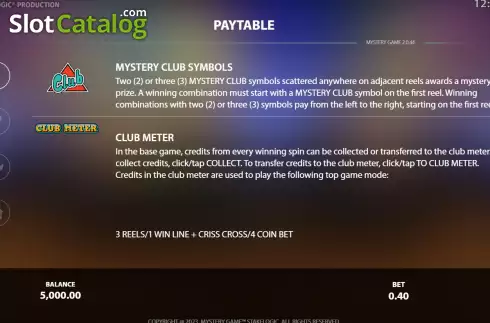 Οθόνη3. Mystery Game Arcade Κουλοχέρης