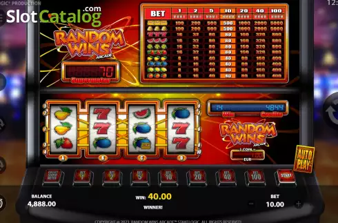 Οθόνη4. Random Wins Arcade Κουλοχέρης