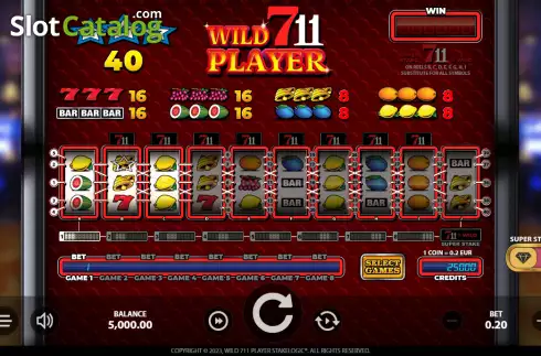 Οθόνη2. Wild711Player Κουλοχέρης