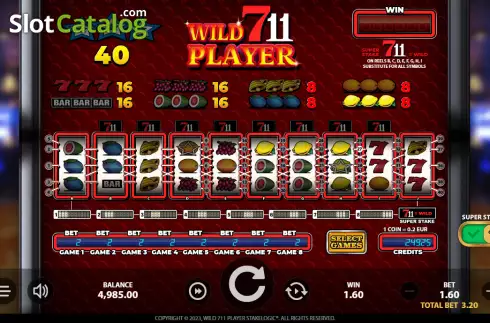 Οθόνη3. Wild711Player Κουλοχέρης