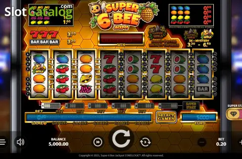 Οθόνη2. Super 6 Bee Jackpot Κουλοχέρης