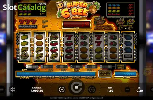 Οθόνη3. Super 6 Bee Jackpot Κουλοχέρης