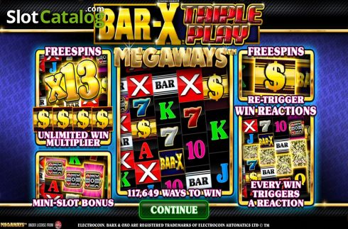 Οθόνη2. Bar-X Triple Play Megaways Κουλοχέρης