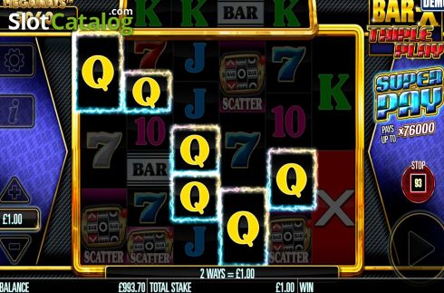 Οθόνη4. Bar-X Triple Play Megaways Κουλοχέρης