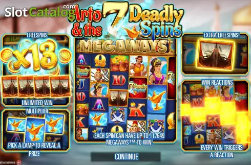 Οθόνη2. Arto & The 7 Deadly Spins Megaways Κουλοχέρης