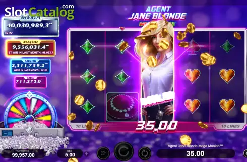 Οθόνη3. Agent Jane Blonde Mega Moolah Κουλοχέρης